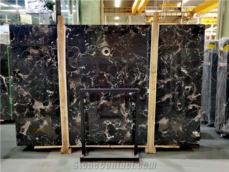Century Black Ice Flower Marble Slab&Tiles For Flooring