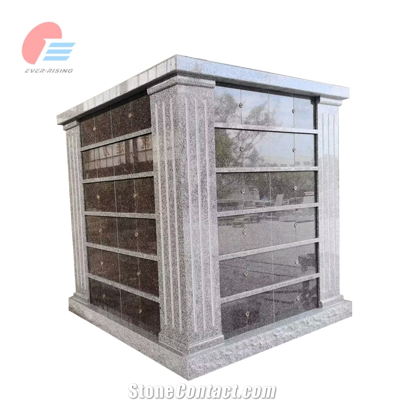 96 Niche Stin Grey Granite Square Columbarium With Flutes