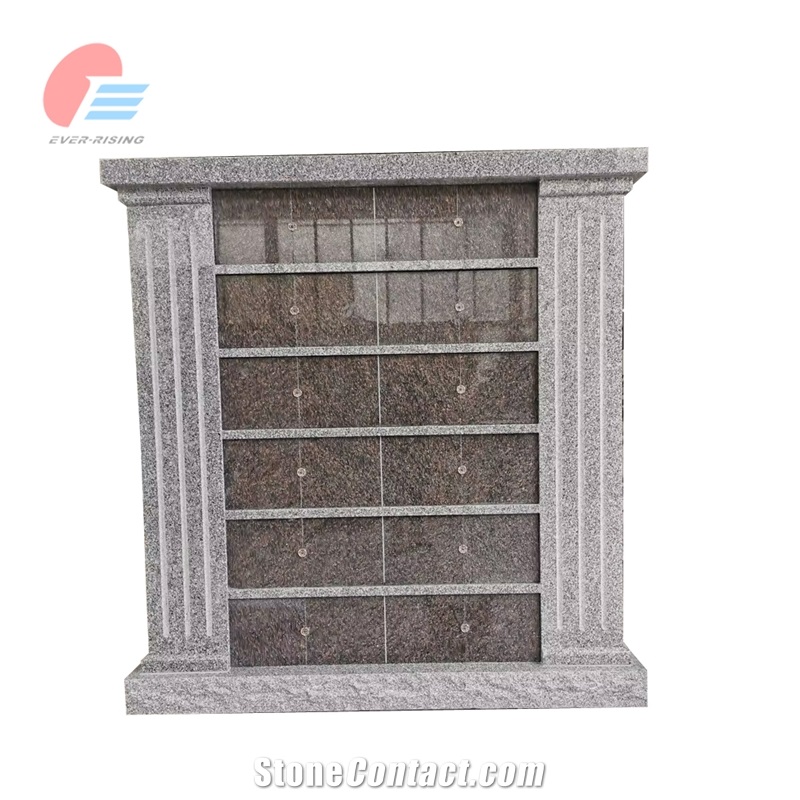 96 Niche Stin Grey Granite Square Columbarium With Flutes