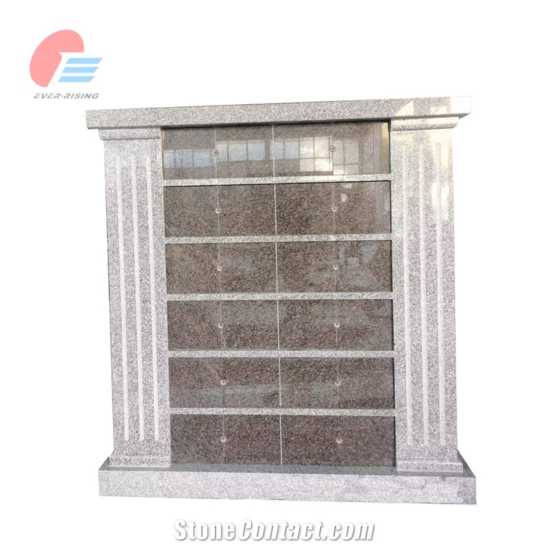 96 Niche Stin Grey Granite Square Columbarium With Flutes