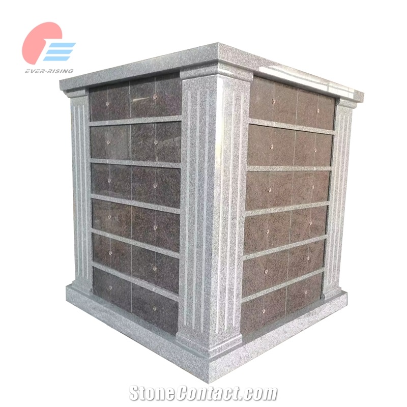 96 Niche Stin Grey Granite Square Columbarium With Flutes