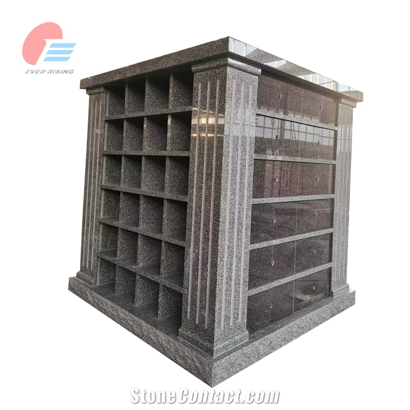 96 Niche Stin Grey Granite Square Columbarium With Flutes