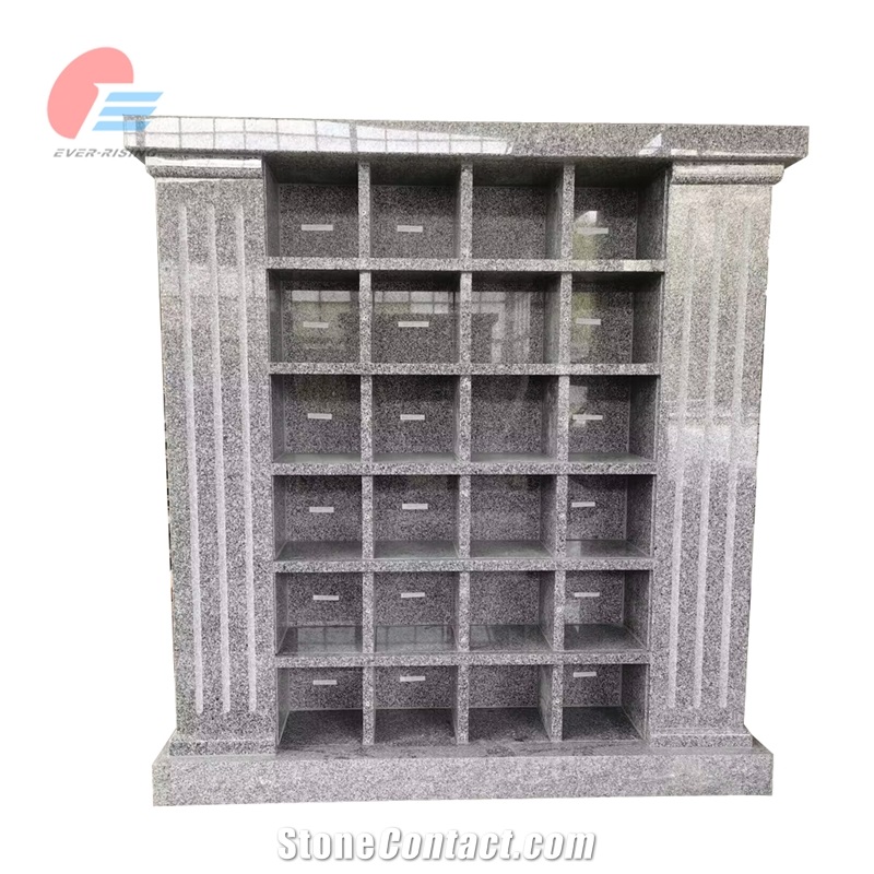 96 Niche Stin Grey Granite Square Columbarium With Flutes