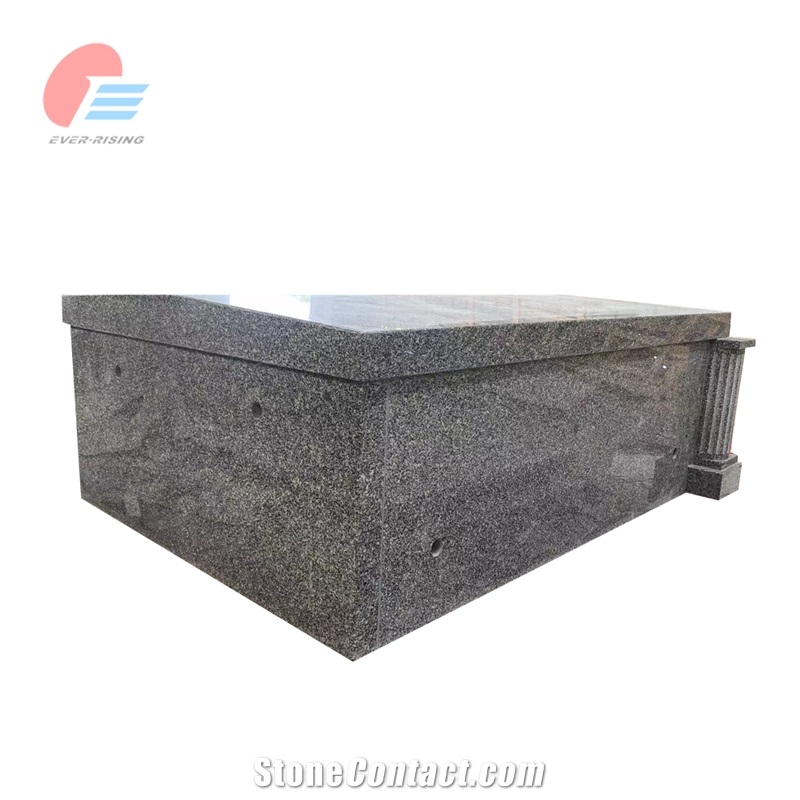 Cheapest Stin Grey Granite Pitched Roof Double Mausoleum