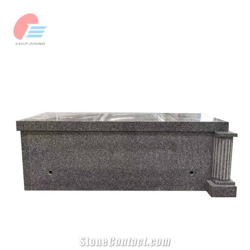 Cheapest Stin Grey Granite Pitched Roof Double Mausoleum