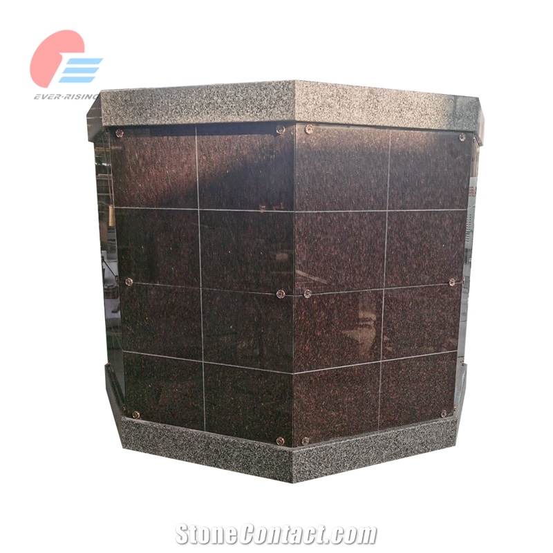 EC-6410  64 Niche Stin Grey Granite Octagonal Columbarium