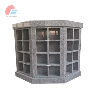EC-6410  64 Niche Stin Grey Granite Octagonal Columbarium