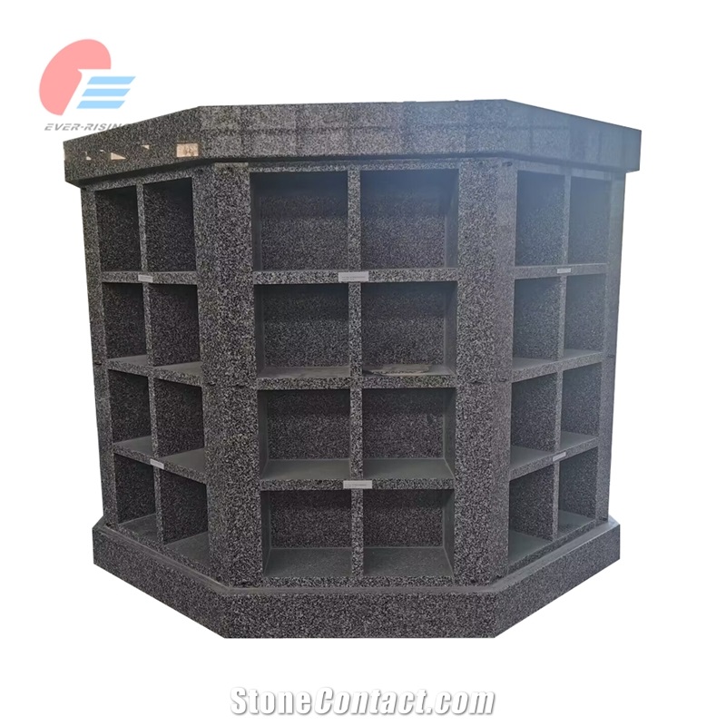 EC-6410  64 Niche Stin Grey Granite Octagonal Columbarium