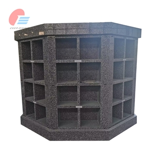 EC-6410  64 Niche Stin Grey Granite Octagonal Columbarium