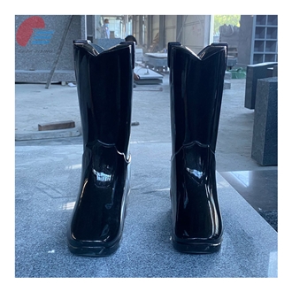 India Black Granite Boot Shape Monumental Vases
