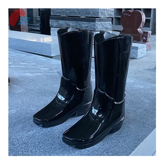India Black Granite Boot Shape Monumental Vases