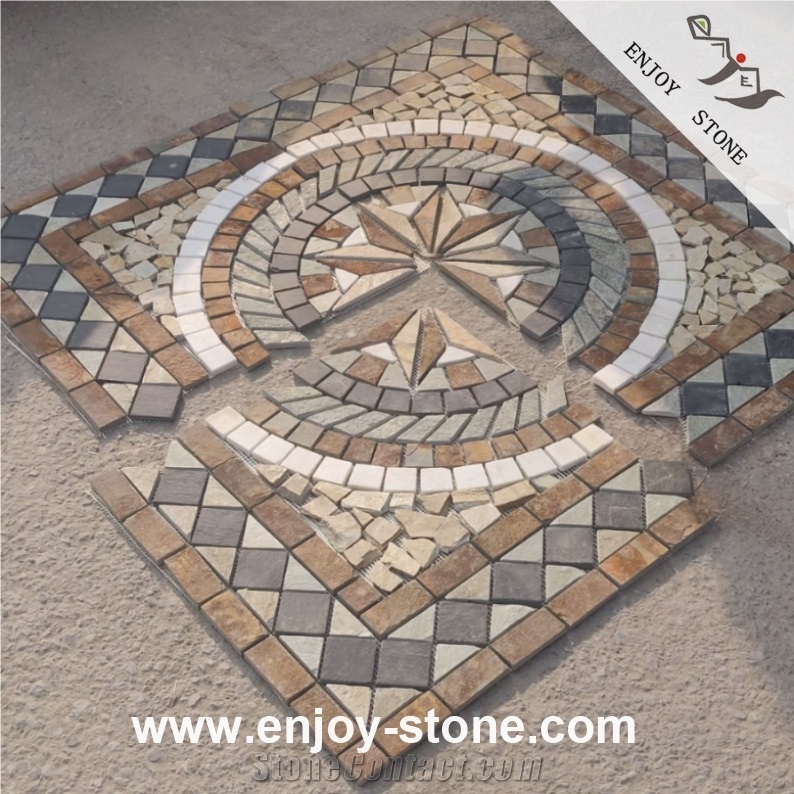 Slate Mosaic Floor Medallions