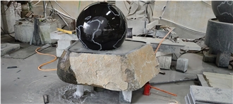 Black Granite Floating Ball Fountain