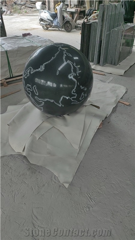 Black Granite Floating Ball Fountain