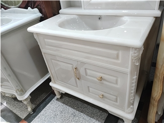 Artificial White Onyx Bathroom Unit Sinks