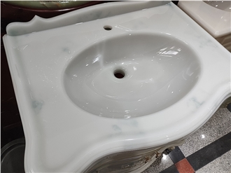 Artificial White Onyx Bathroom Unit Sinks