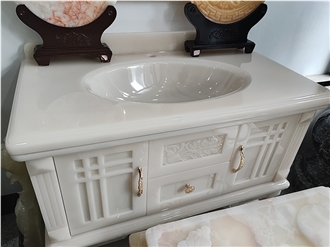 Artificial White Onyx Bathroom Unit Sinks