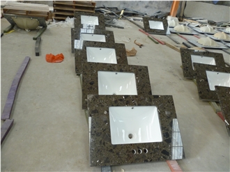 Emperador Dark Artificial Marble Quartz Bathroom Tops