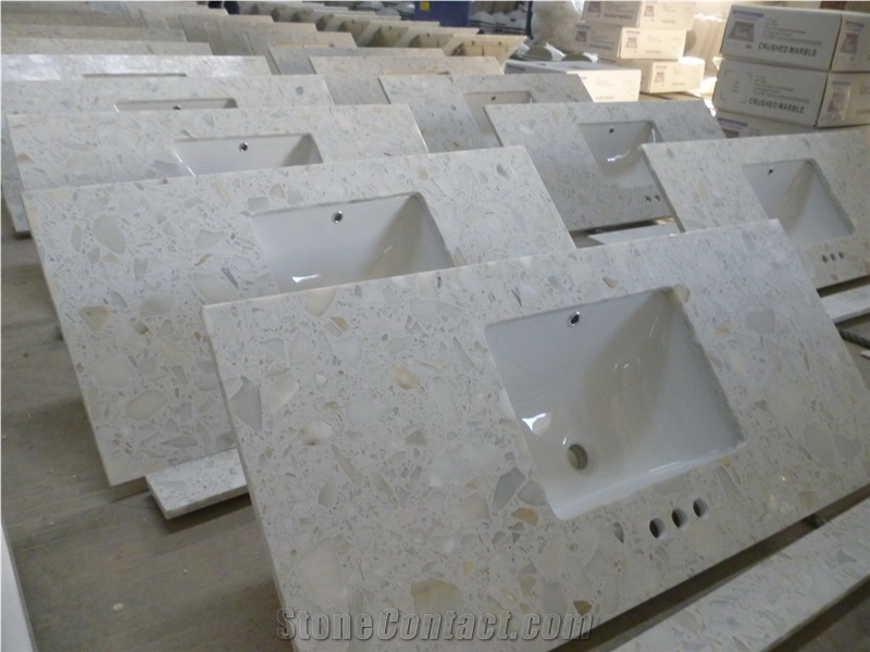 White Terrazzo Bathroom Sink