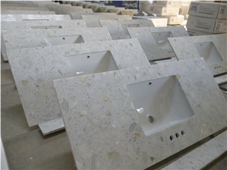 White Terrazzo Bathroom Sink