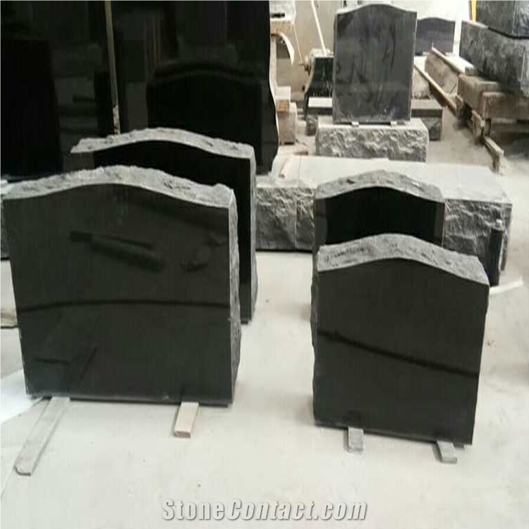 Black Granite Tombstone
