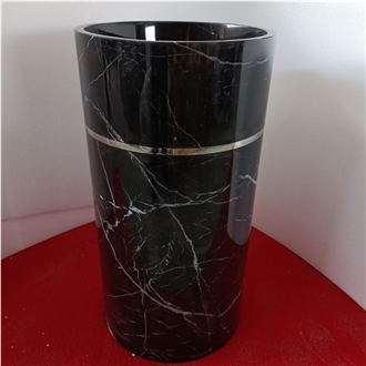 Black White Marble Pedestal Sinks
