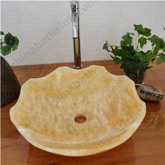 Honey Onyx Sinks With Flower Shape