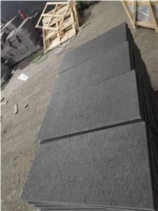 New G684 Berry Black Granite Flamed Tiles