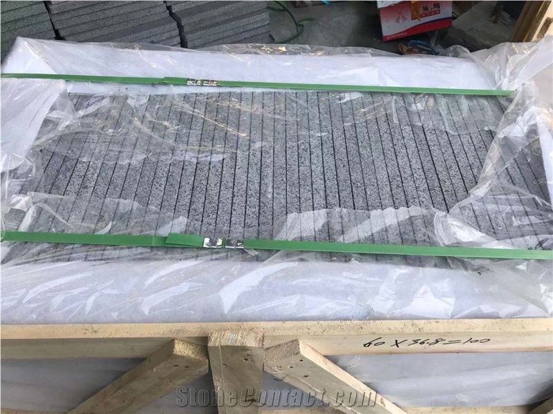 New G684 Berry Black Granite Flamed Tiles