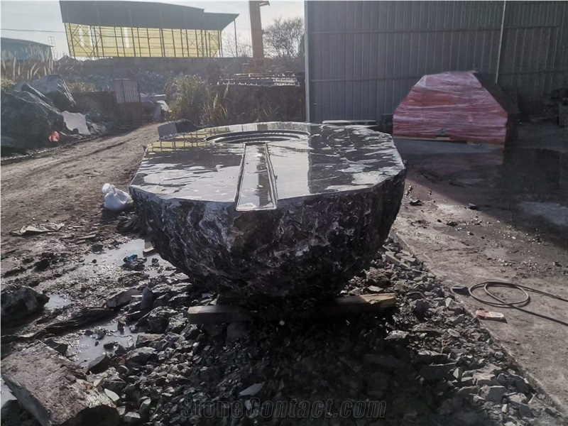 China Blackrock Granite Split Waterjet Garden Design Product