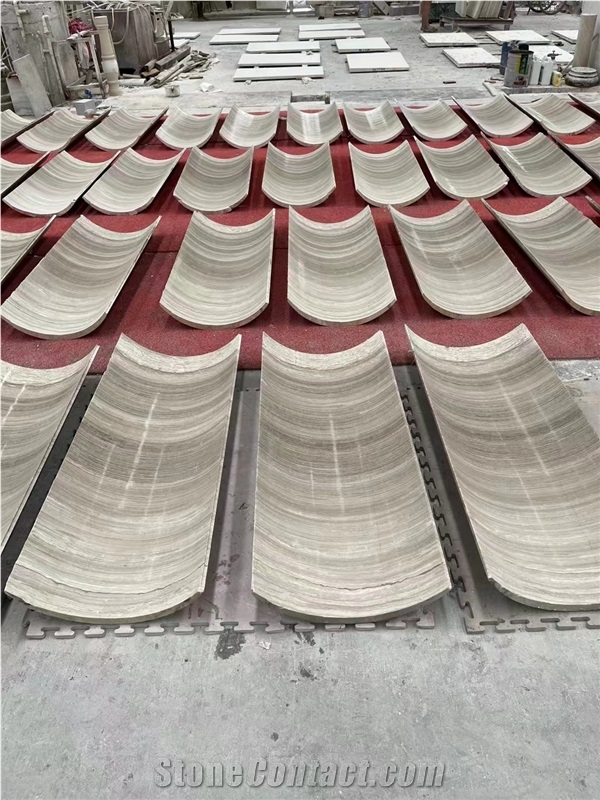 China Guizhou Wood Grain Marble Polished Column Panels