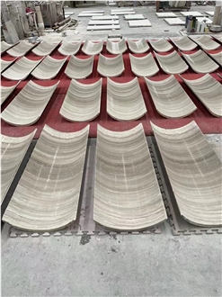 China Guizhou Wood Grain Marble Polished Column Panels