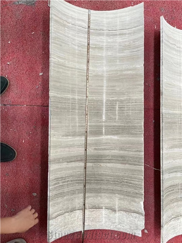 China Guizhou Wood Grain Marble Polished Column Panels