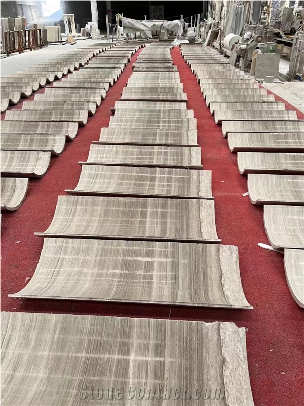 China Guizhou Wood Grain Marble Polished Column Panels