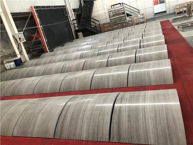 China Guizhou Wood Grain Marble Polished Column Panels