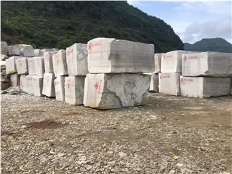 China Guizhou Wood Grain White And Grey Marble  Blocks