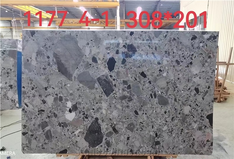 China Panda Grey Marble Polished Marble Slabs