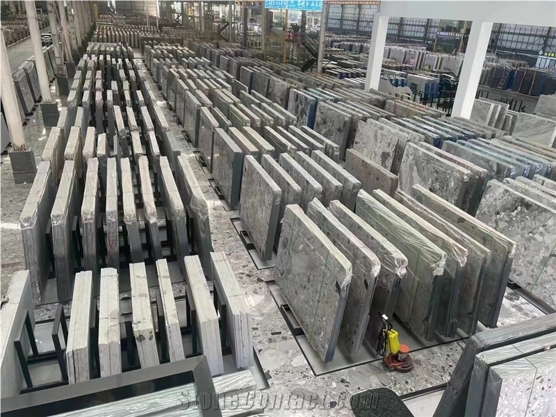China Panda Grey Marble Polished Marble Slabs