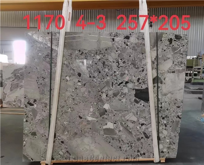 China Panda Grey Marble Polished Marble Slabs
