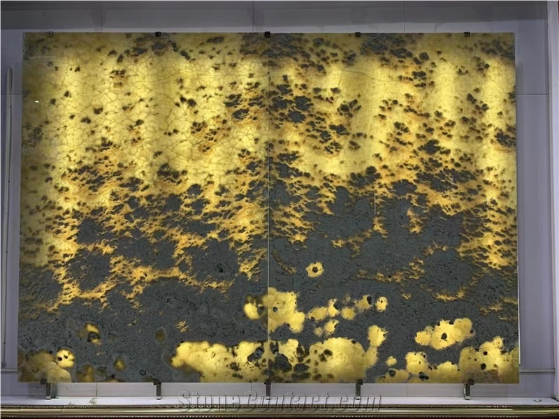 China Peacock Ink Jade Onyx Polished Big Slabs