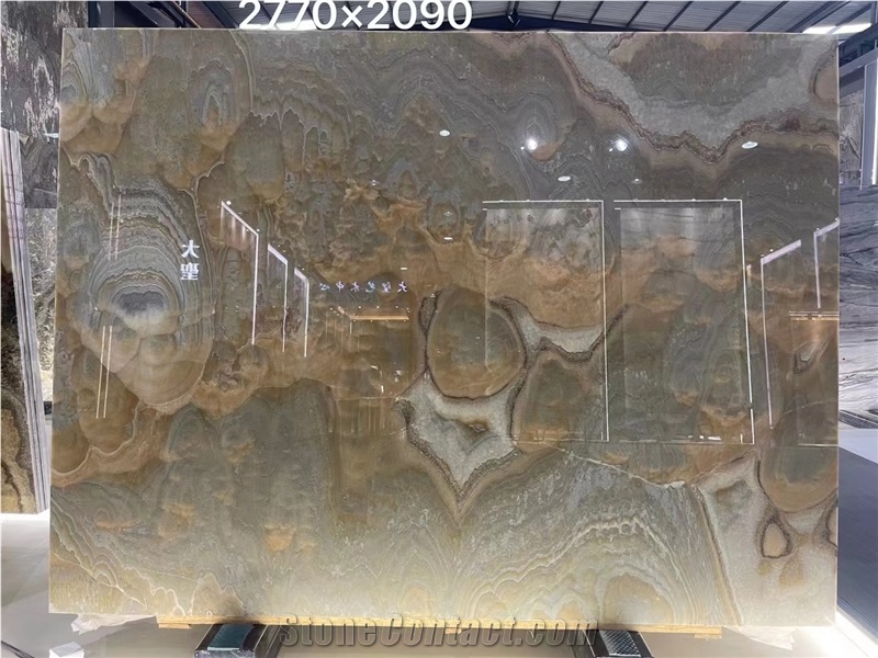 China Peacock Ink Jade Onyx Polished Big Slabs