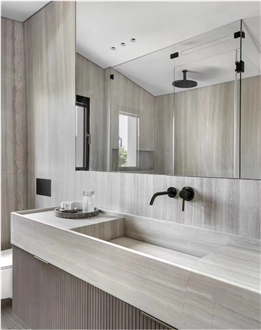 Guizhou White Wood Grain Marble Polished  Vanity Tops