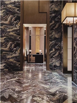 Italy Landscape Purple Marble Polished  Floor Tile