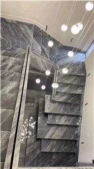 Turkey Space Grey Marble Polished  Stair Treads