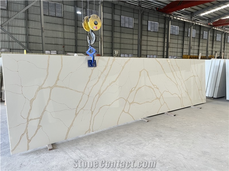 Calacatta Gold White Quartz Slabs Artificial Stone Slab