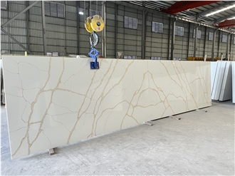 Calacatta Gold White Quartz Slabs Artificial Stone Slab