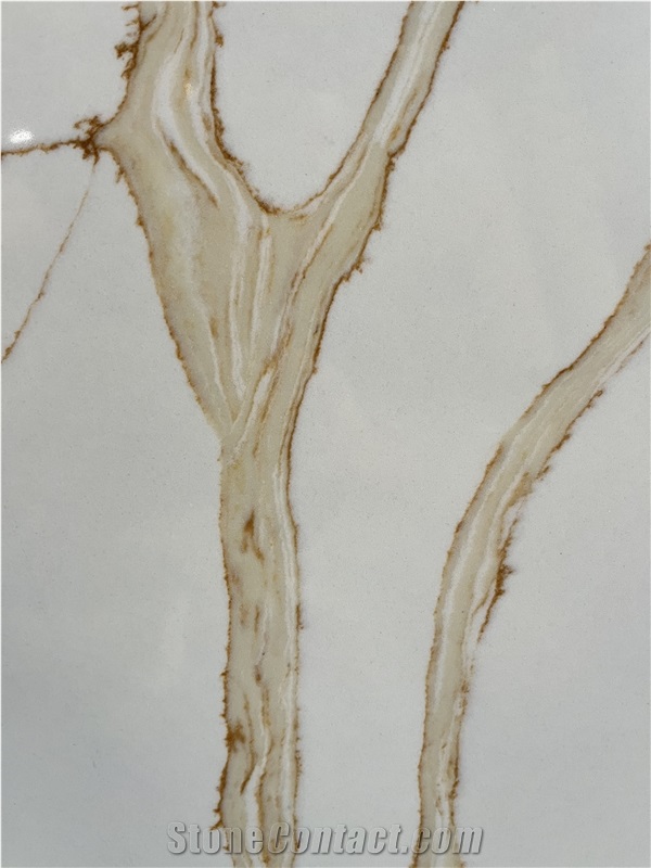 Calacatta Gold White Quartz Slabs Artificial Stone Slab