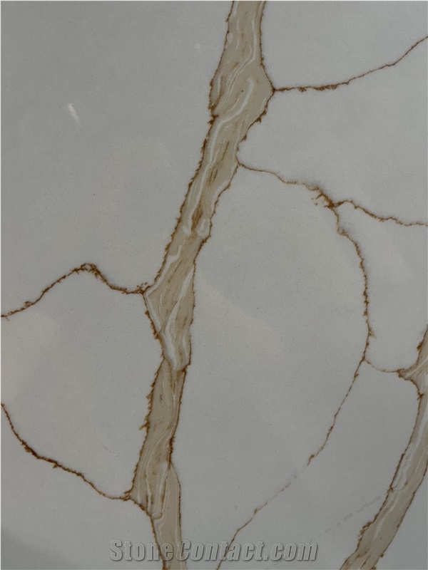 Calacatta Gold White Quartz Slabs Artificial Stone Slab