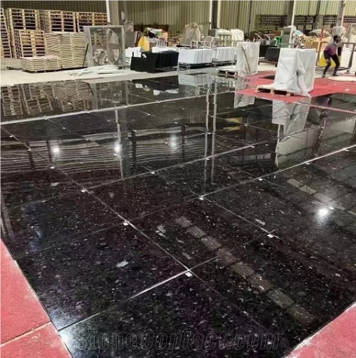 Angola Black Granite Slabs Polished Floor Wall Project
