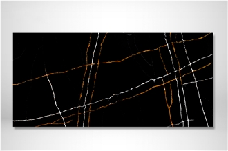 Black Quartz Stone Slabs 2Cm Artificial Calacatta
